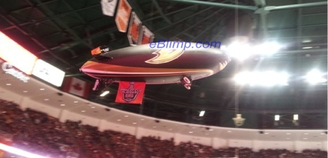 anaheim ducks remote control rc zeppelin in the honda center NHL arena remote control blimp